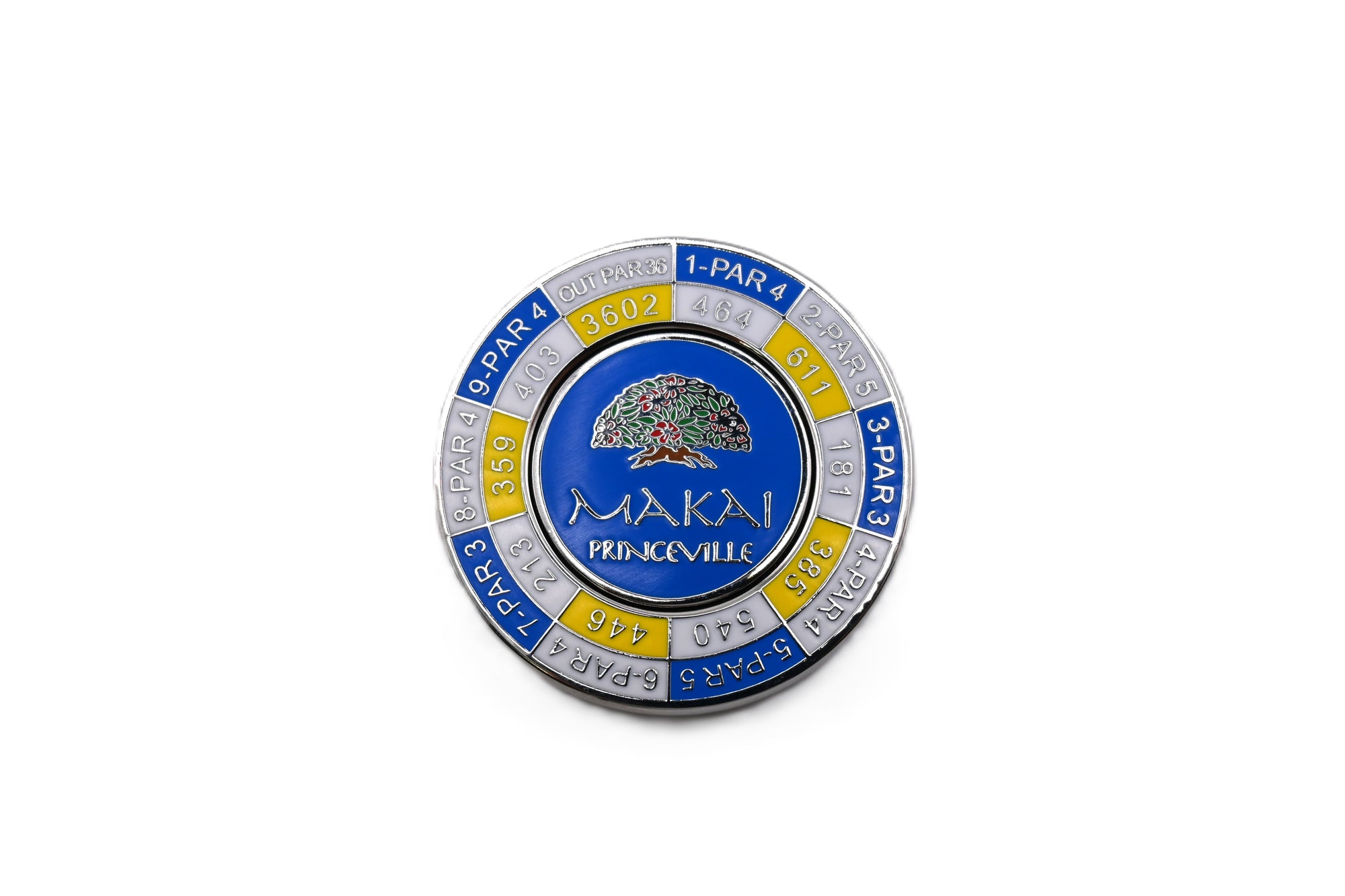 Dual sided Course Yardage Ball Marker